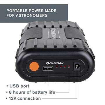 Celestron - PowerTank Lithium LT Telescope Battery – Rechargeable Portable 12V Power Supply for Co...