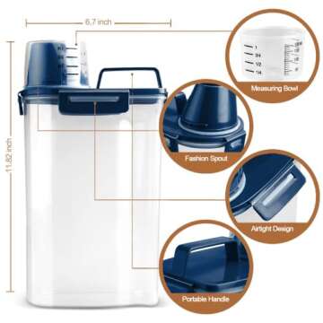TIOVERY Small Pet Food Storage Container with Airtight Seal