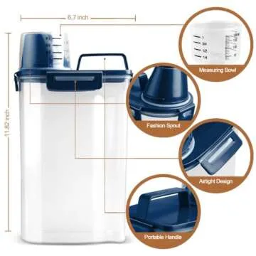 TIOVERY Small Pet Food Storage Container with Airtight Seal