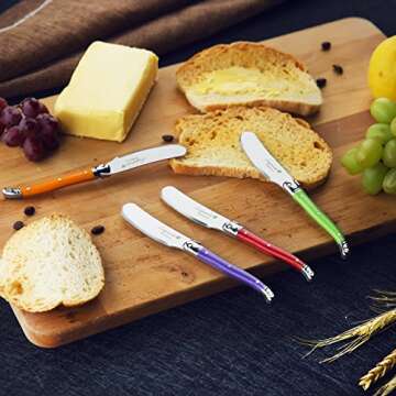 Laguiole Cheese Knife Set with Colorful Handles - 6 Pieces