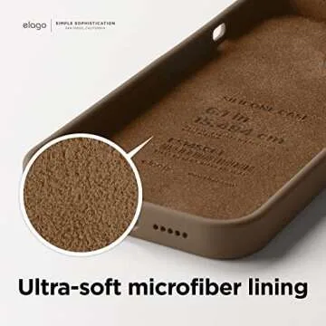 elago Compatible with iPhone 14 Plus Case, Liquid Silicone Case, Full Body Protective Cover, Shockproof, Slim Design, Anti-Scratch Soft Microfiber Lining, 6.7 inch (Brown)