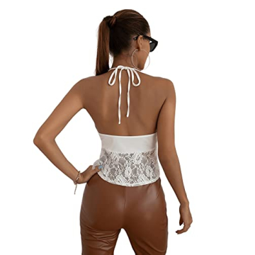 SOLY HUX Women's Sexy Lace Cami Crop Top - Perfect Fit and Style