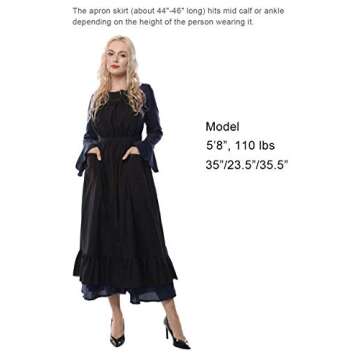 CR ROLECOS Vintage Maid Ruffle Apron for Cosplay and Cooking