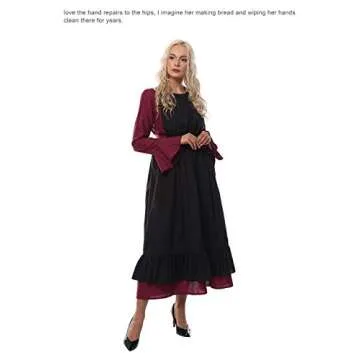 CR ROLECOS Vintage Maid Ruffle Apron for Cosplay and Cooking