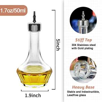 LINALL Bitters Bottle Set of 3-1.7oz/50ml Dasher Bottles with Gold Rose Gold and Matte Black Dasher Top Professional Bar Tool for Making Craft Home Bar and Restaurant