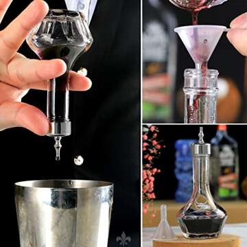 LINALL Bitters Bottle Set of 3-1.7oz/50ml Dasher Bottles with Gold Rose Gold and Matte Black Dasher Top Professional Bar Tool for Making Craft Home Bar and Restaurant