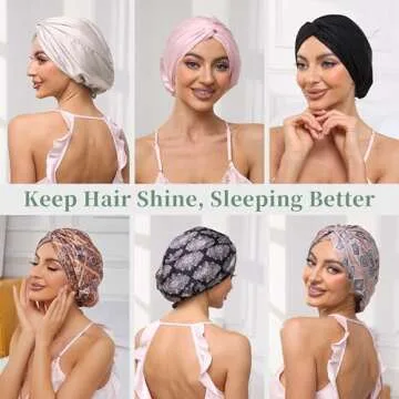 Adjustable Silk Satin Bonnet for Sleeping Hair Care
