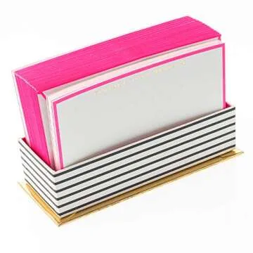 Graphique Vintage Text Flat Notes, "Vintage Text Message" Message – Note Card Stationery Embellished w/ Gold Foil, 50 Note Cards, Matching Envelopes for Thank You Notes and Invitations, 5.625" x 3.5"