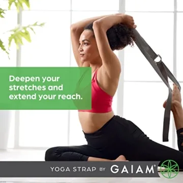 Gaiam Yoga Strap 8ft Durable Stretch Band for All Levels