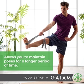 Gaiam Yoga Strap 8ft Durable Stretch Band for All Levels