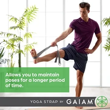 Gaiam Yoga Strap 8ft Durable Stretch Band for All Levels