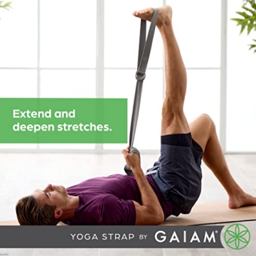 Gaiam Yoga Strap 8ft Durable Stretch Band for All Levels
