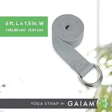 Gaiam Yoga Strap 8ft Durable Stretch Band for All Levels
