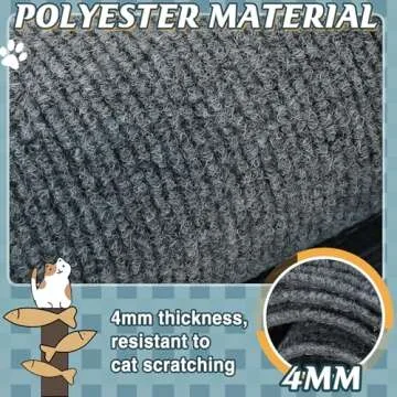 39.3''x14.6'' Trimmable Cat Scratch Furniture Protector - Climbing Self-Adhesive Cat Scratching Pad Mat, Couch Protector from Claws for Scratch Post Cat Tree Shelves Wall, Dark Gray