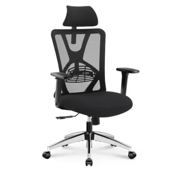 Ticova Ergonomic Office Chair - High Back Desk Chair with Adjustable Lumbar Support, Headrest & 3D A...