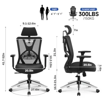 Ticova Ergonomic Office Chair for Comfort and Support