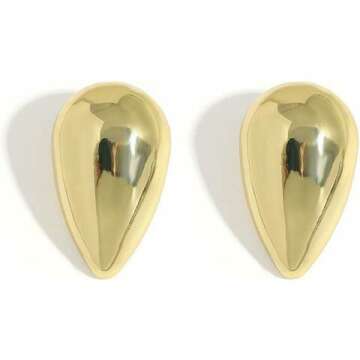 Gold Silver Tear Drop Statement Earrings