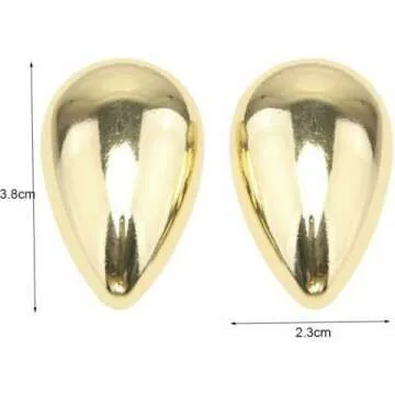 Gold Silver Tear Drop Statement Earrings