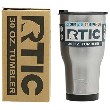 RTIC Double Wall Vacuum Insulated Tumbler, 30 oz, Stainless Steel