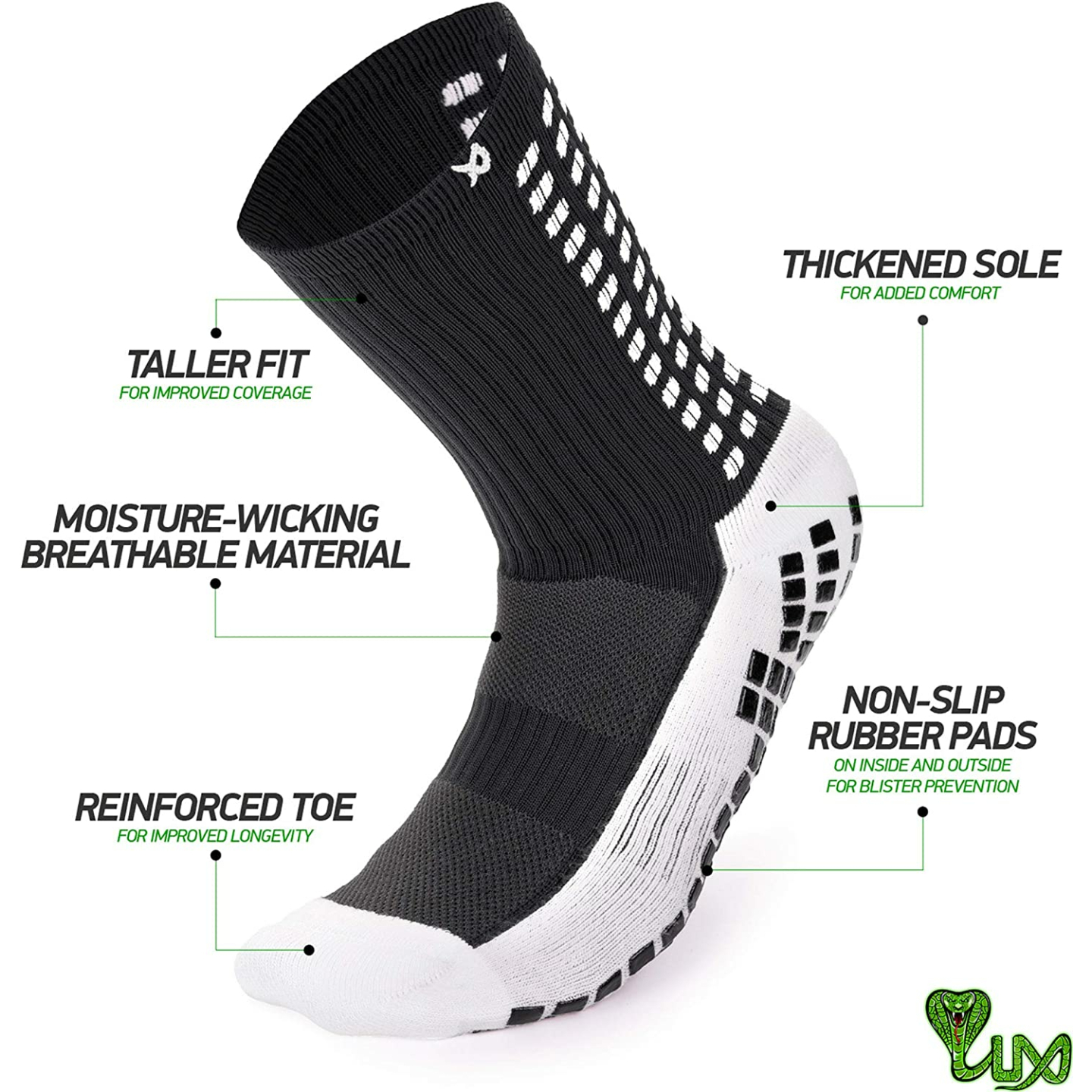LUX Anti-Slip Sports Grip Socks for Athletes