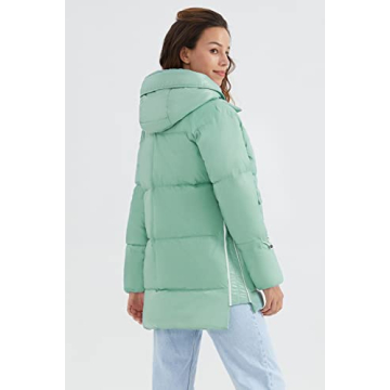 Orolay Women's Winter Thickened Down Coat Windproof Hooded Puffer Jacket with 6 Pockets