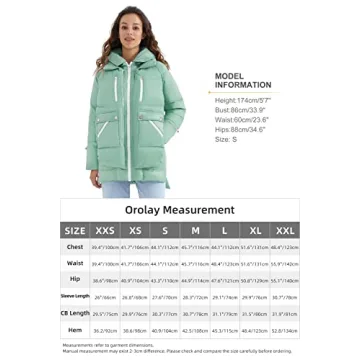 Orolay Women's Winter Thickened Down Coat Windproof Hooded Puffer Jacket with 6 Pockets