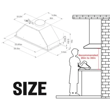 36" Range Hood Insert, Built-in 600CFM with Touch Control