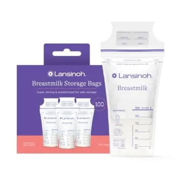 Lansinoh Breastmilk Storage Bags, 100 Count, Baby Essentials, Fast Freeze & Thaw Breast Milk Bags fo...
