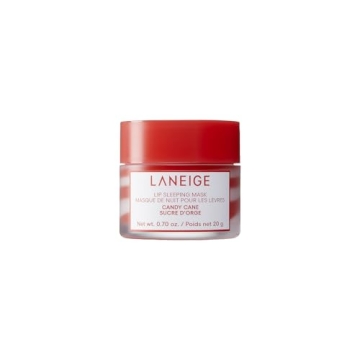 LANEIGE Lip Sleeping Mask Candy Cane: Nourish, Hydrate, Vitamin C, Murumuru & Shea Butter, Antioxidants, Flaky, Dry Lips