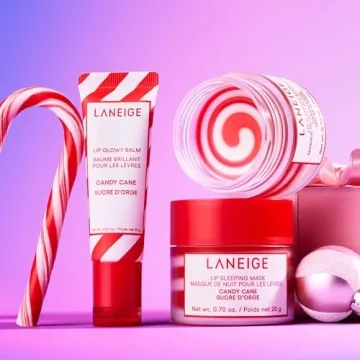 LANEIGE Lip Sleeping Mask Candy Cane: Nourish, Hydrate, Vitamin C, Murumuru & Shea Butter, Antioxidants, Flaky, Dry Lips