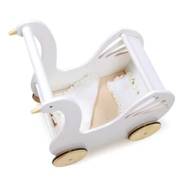 Tender Leaf Sweet Swan Pram for Creative Role-Play Fun