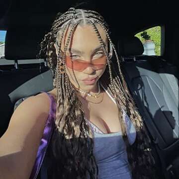 Rmerom Y2K Sunglasses for Women,Rimless Shield Wrap Around Sunglasses 2000S Trendy Oversized Fashion Frameless Tea-Pink Y2K Glasses Shades