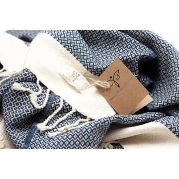 SMYRNA TURKISH COTTON Throw Blanket Vintage Series, 50x60 inch, Outdoor Blankets, Throws and Blanket...