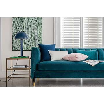 DEZENE 20x20 Throw Pillow Covers Pink: 2 Pack Cozy Soft Velvet Square Decorative Pillow Cases for Farmhouse Home Decor