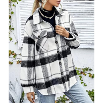 AUTOMET Women's Flannel Shacket - Stylish & Cozy Essential