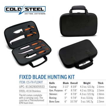 Cold Steel 5 Fixed Blade Hunting Kit with Carrying Case