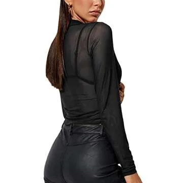 Chic Y2k Cardigan Mesh Button Down Blouse for Women