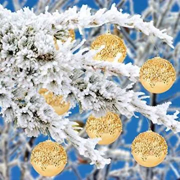 Gold Shatterproof Christmas Ball Ornaments 4" - 4pc Set