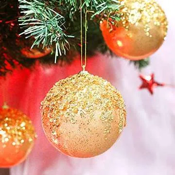 Gold Shatterproof Christmas Ball Ornaments 4" - 4pc Set