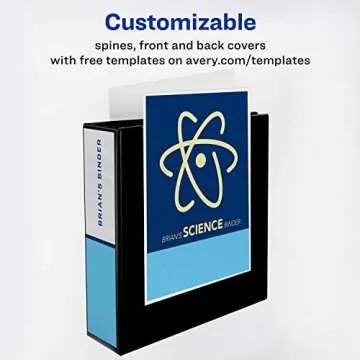 Avery 17050 Durable View Binder, 3" Slant Rings, Black, Pack of 4