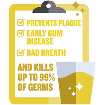 Listerine Original Oral Care Antiseptic Mouthwash with Germ-Killing Formula to Fight Bad Breath, Plaque and Gingivitis, 500 mL (Pack of 2)