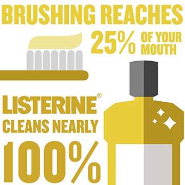 Listerine Original Oral Care Antiseptic Mouthwash with Germ-Killing Formula to Fight Bad Breath, Plaque and Gingivitis, 500 mL (Pack of 2)