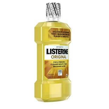 Listerine Original Oral Care Antiseptic Mouthwash with Germ-Killing Formula to Fight Bad Breath, Plaque and Gingivitis, 500 mL (Pack of 2)
