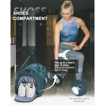 Gym Bag with Shoe Compartment & Wet Pocket for Travel