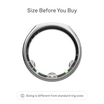 Oura Ring Gen3 Heritage - Silver - Size 7 - Smart Ring - Size First with Oura Ring Gen3 Sizing Kit -...