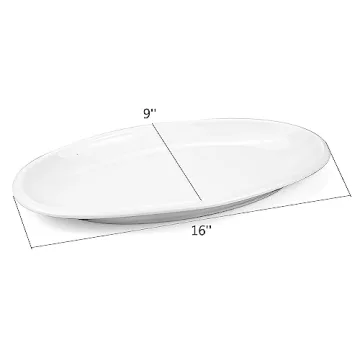 Yesland Oval Serving Plates for Elegant Dining - 2 Pack