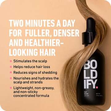 BOLDIFY Hair Growth Serum - 2 oz, 30 Natural Boosters + 4 Clinically Proven Peptides, Lightweight No...