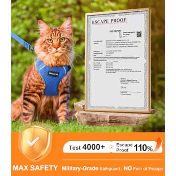 Halypet Cat Harness and Leash Set for Secure Outdoor Adventures