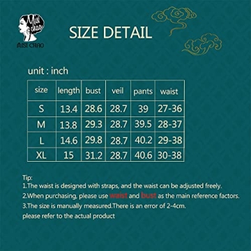 MISI CHAO Belly Dance Jasmine Costume - Aladdin Halloween Outfit Princess Costumes Teal for Women(L)