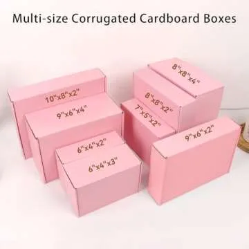 Stylish FORBFAN Pink Shipping Boxes for Small Business